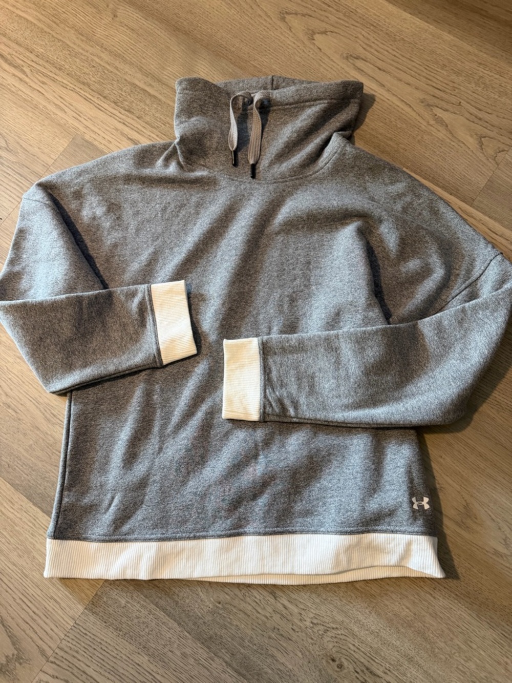 Under Armour women’s Gray Hoodie Pullover with White Trim